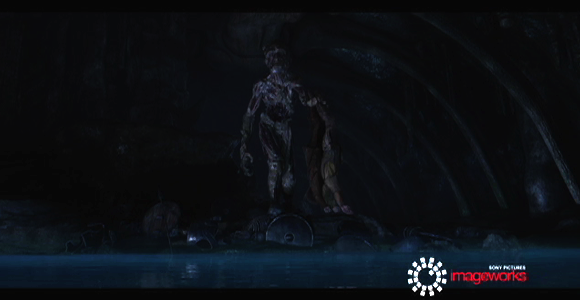 Monster lighting in Grendel's cave from Beowulf.
